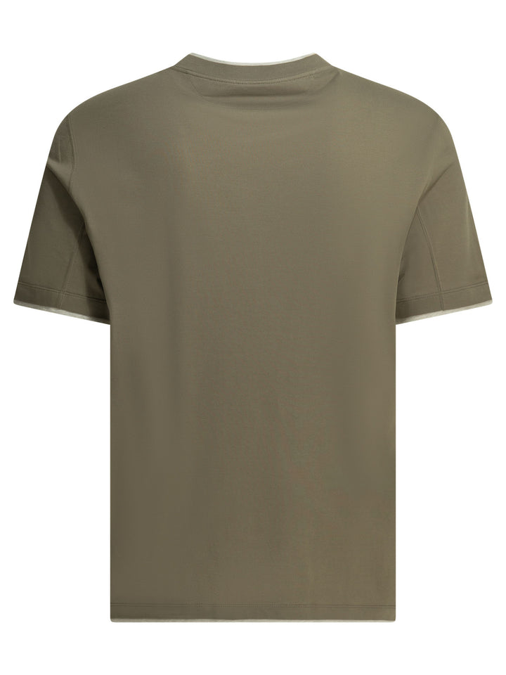 Brunello Cucinelli Faux Layering T-shirts - Green | 57363aae02a0f45c0541ceb9df655e7f5682cbe9