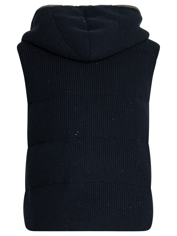 Brunello Cucinelli Sleeveless Jacket Jackets and Coats - Blue | 8b4014c3db31e886251c0aba45546618889daeb1