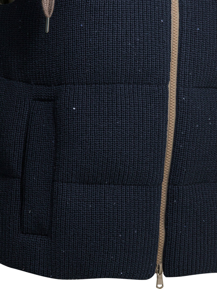 Brunello Cucinelli Sleeveless Jacket Jackets and Coats - Blue | 31cdfde58bd839499e9b5eafe57678d2f9ad672c