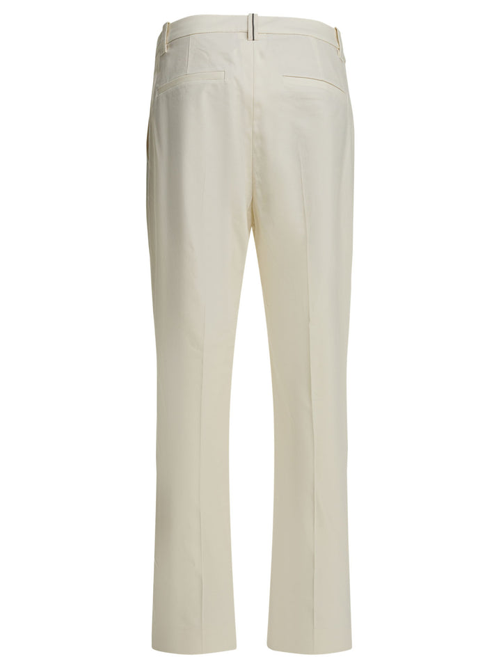 Brunello Cucinelli Cigarette Trousers - White | 2d652fbd737215508eff20ee7988d7ea198ed66e