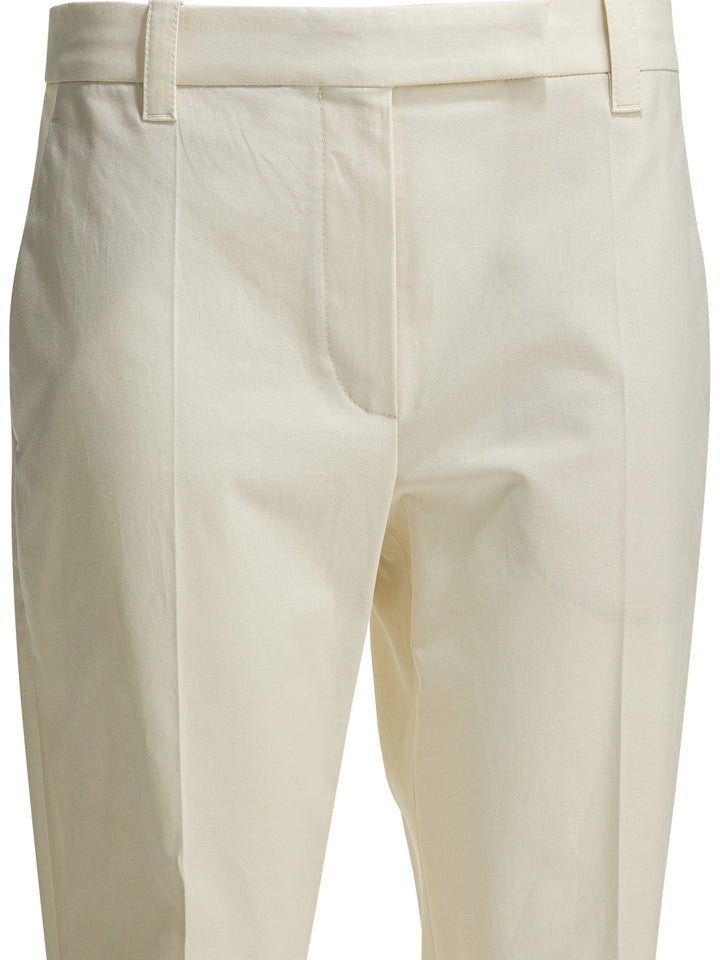 Brunello Cucinelli Cigarette Trousers - White | fa8093189de58a2a9789e93285b8e9e836646906