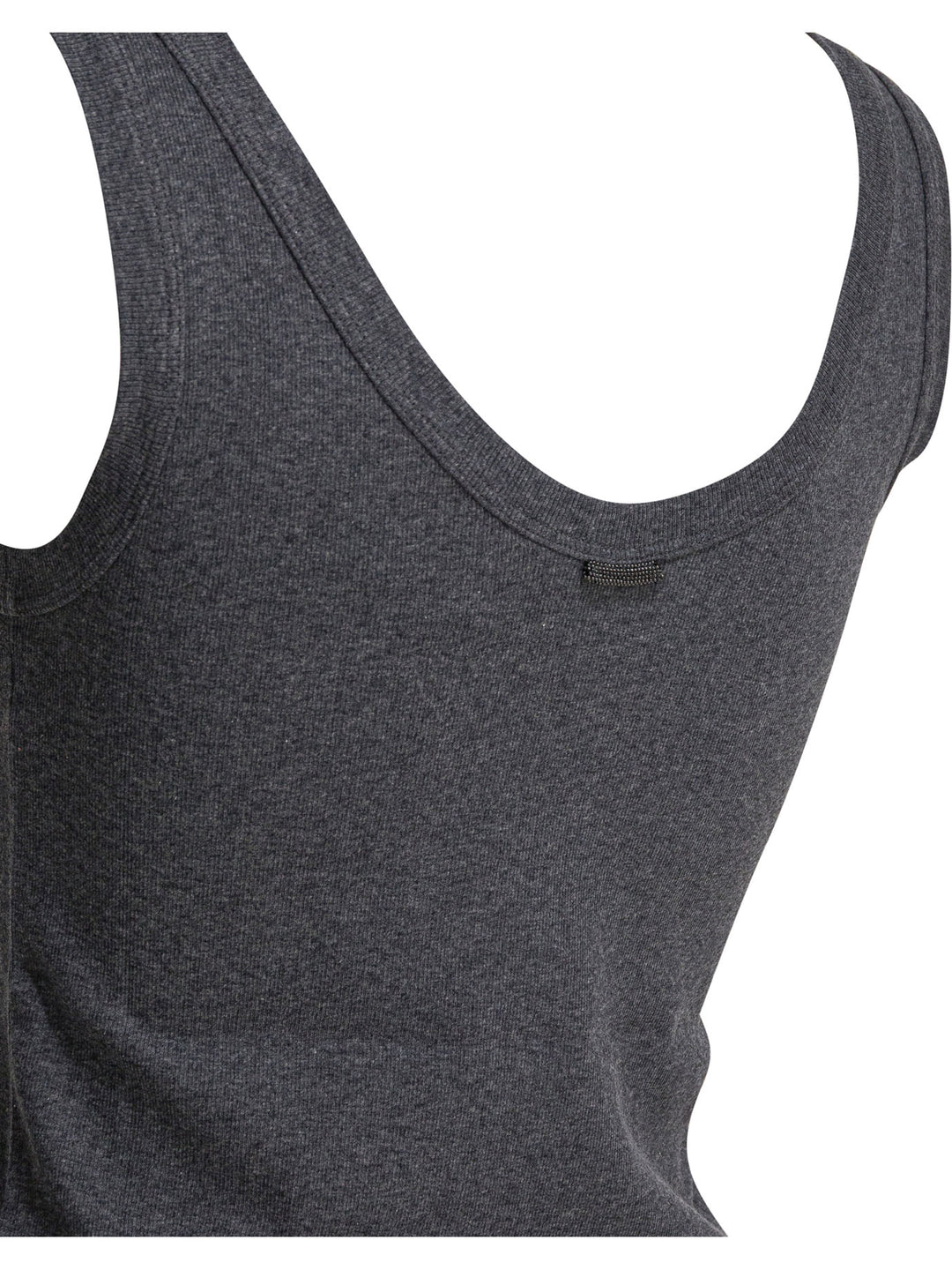 Brunello Cucinelli Jersey Tank Top With Jewel Tops - Grey | 2afeec9d6e55c2a3a2568582bd4faa7b12683d88