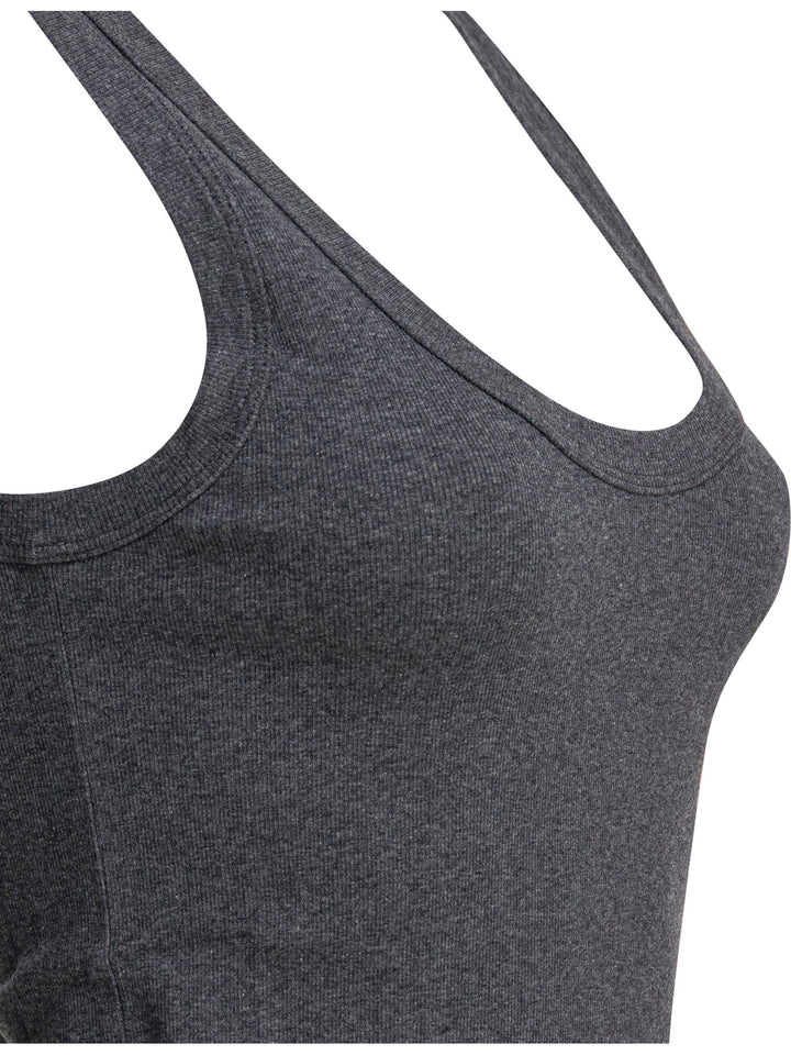 Brunello Cucinelli Jersey Tank Top With Jewel Tops - Grey | 4fa3be0eec2fa64da74030ce7815345575de10f7