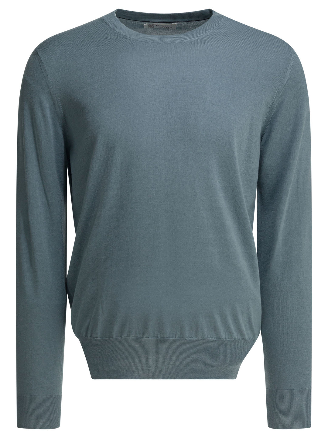 Brunello Cucinelli Cotton Crewneck Sweater Knitwear - Light blue | d82090a4c8297d3b1ba0d333833f6cecba196e18