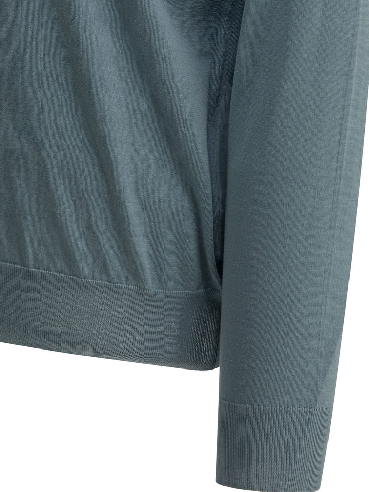 Brunello Cucinelli Cotton Crewneck Sweater Knitwear - Light blue | 56694604a65f239843ec18aa0a4314563c74eb07