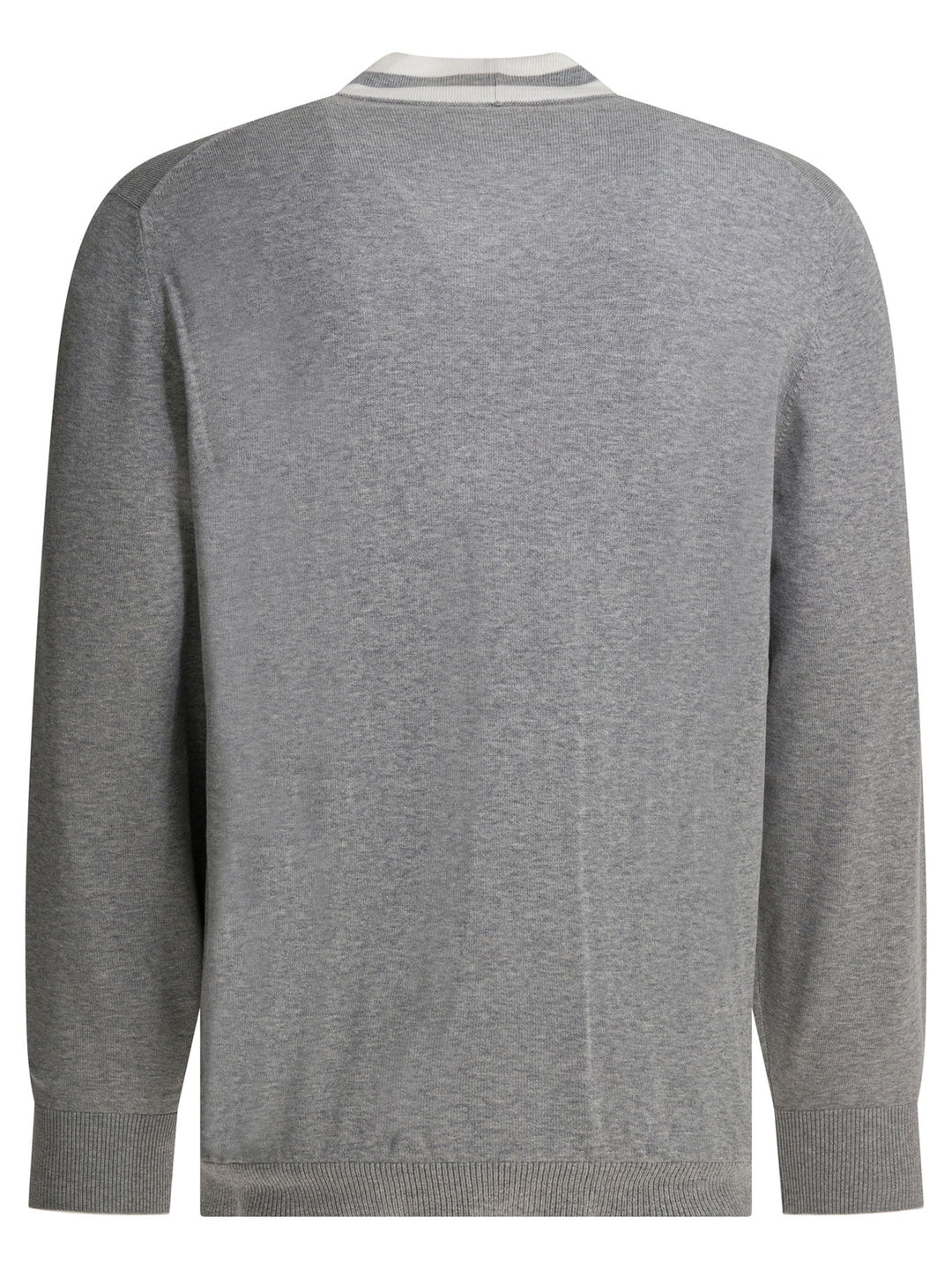 Brunello Cucinelli Cotton Cardigan With Logo Knitwear - Grey | 8eb46216637573d9f34c204a82cbbe531e18f607