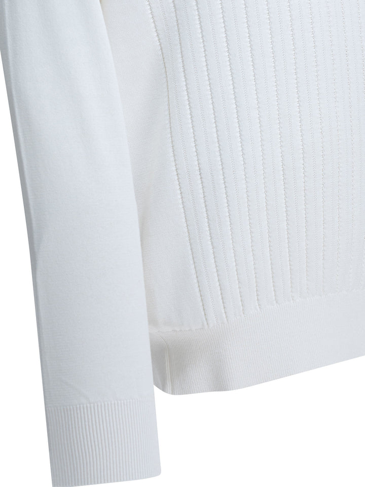 Brunello Cucinelli Ribbed Crew-Neck Sweater Knitwear - White | 1db5b40682e500d216267581ba6b84f81b3e05ce
