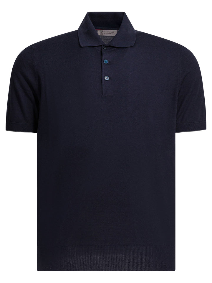 Brunello Cucinelli Cotton Button-Down Polo Shirt Polo shirts - Blue | 3689ac795c8db1909fcb3307e43d2966a2b2b60d