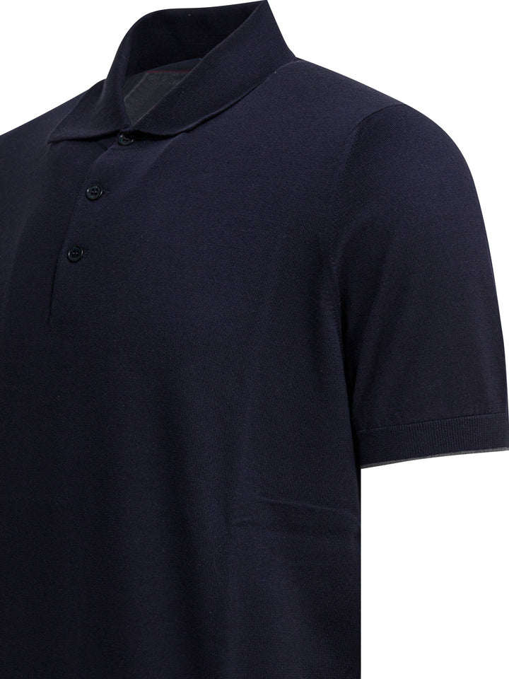 Brunello Cucinelli Cotton Button-Down Polo Shirt Polo shirts - Blue | 012d79814e88d38d3c7171e91f4f056be53a68cf