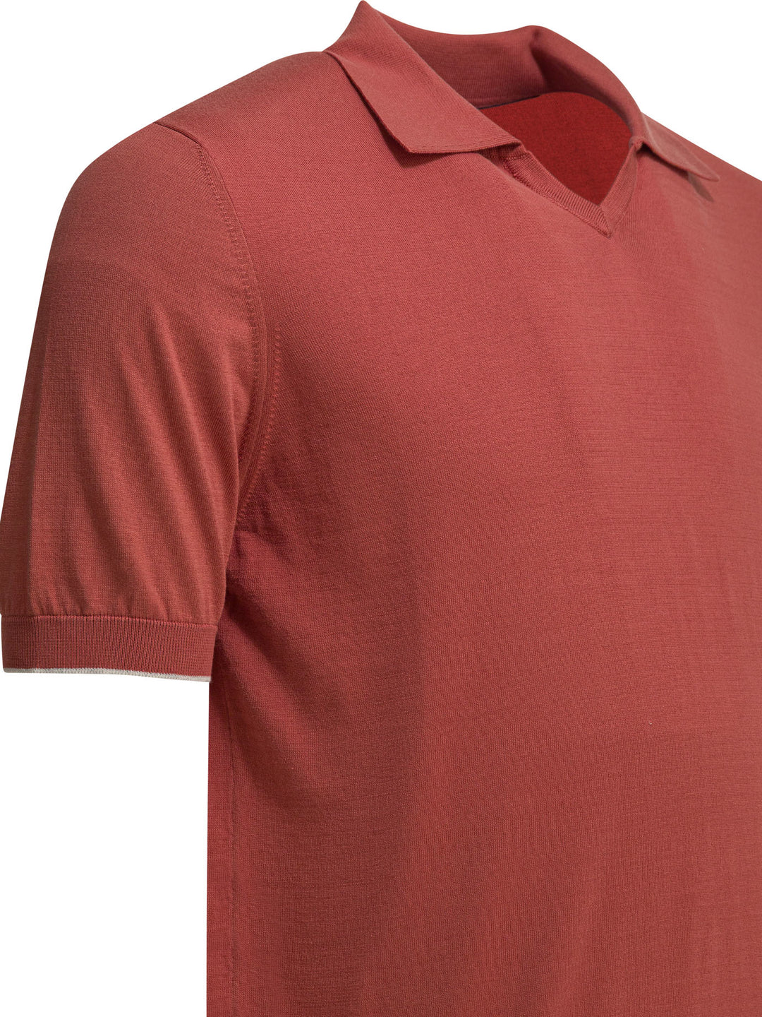 Brunello Cucinelli Cotton Buttonless Polo Shirt Polo shirts - Red | 2579867f91a8d701f8f06023bf30cad3631b43a7