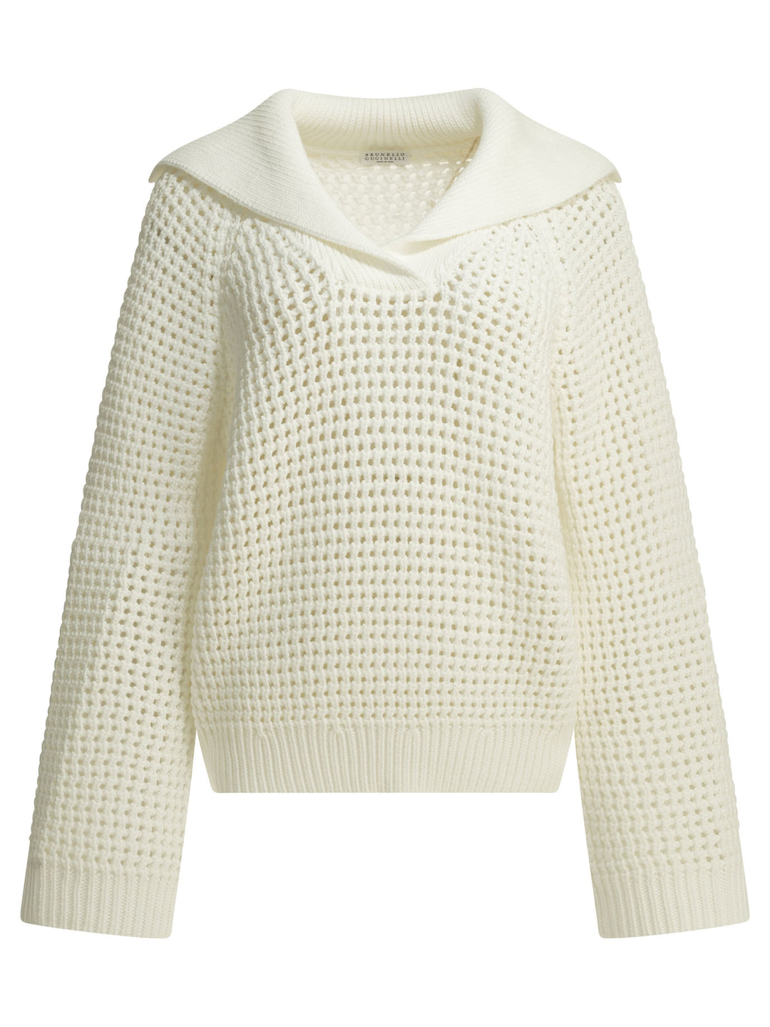 Brunello Cucinelli Cotton V-Neck Sweater Knitwear - White | 3d226e5bf7c28ff82498675c1553751500715701