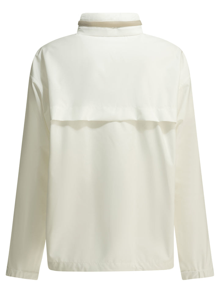 Brunello Cucinelli Raincoat With Logo Jackets and Coats - White | e111a5c7e333956a3236317e05360e0800968066