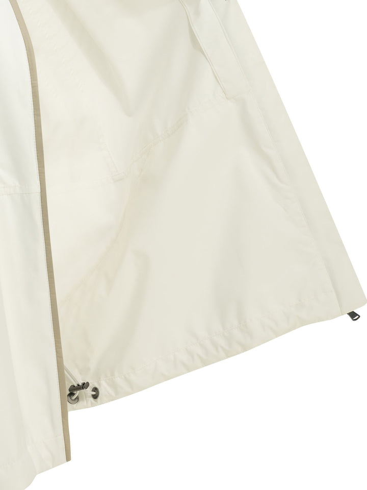 Brunello Cucinelli Raincoat With Logo Jackets and Coats - White | 63ce3b0ce57a76ea9648a3646980396947a01d42