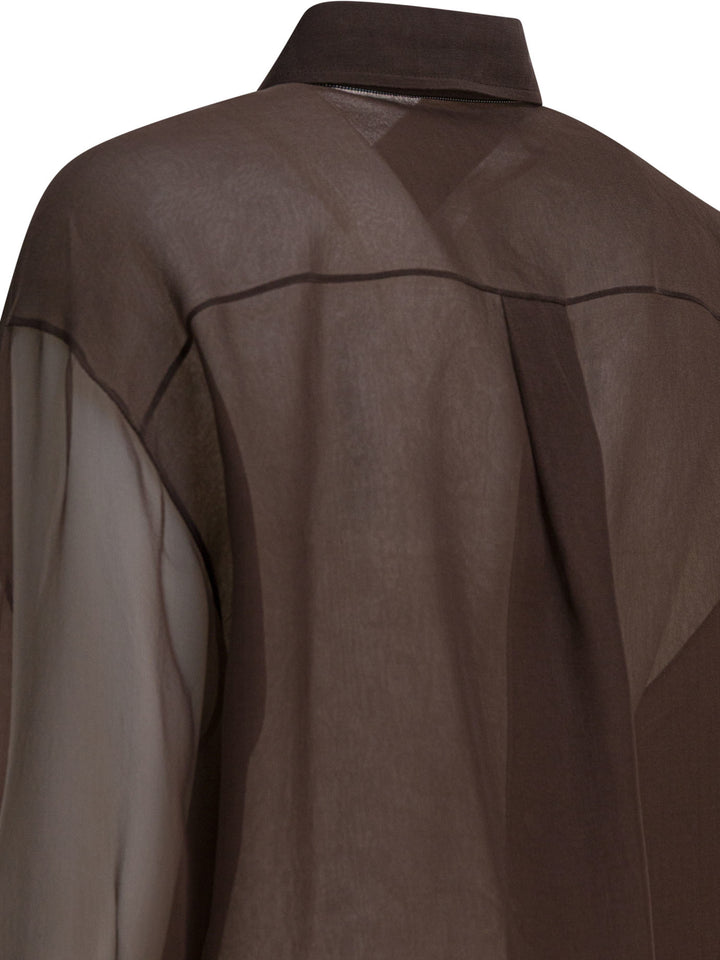 Brunello Cucinelli Crispy Shirts - Brown | 079daa1bd939f436d5610a0fca057d664733e2a1