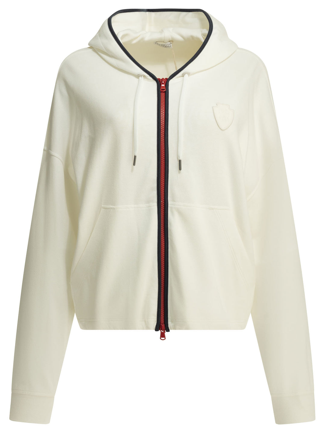 Brunello Cucinelli Zip-Up Sweatshirt With Logo Sweatshirts - White | 554c4b6a5a0ed0d14e96ef97ba73fca214edcdee