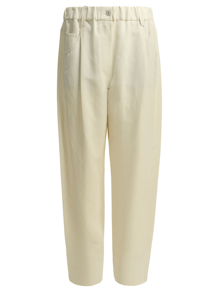 Brunello Cucinelli Fluid Trousers - White | b015bc96c26100306eab8286e27d5406931756e0