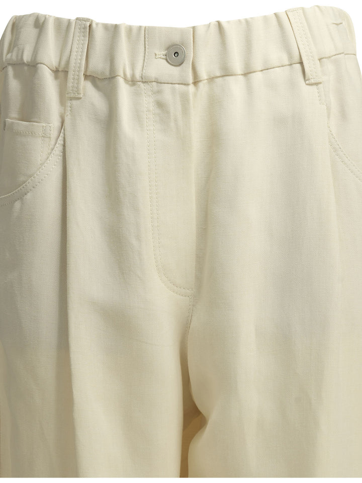 Brunello Cucinelli Fluid Trousers - White | 47627f55fedda223b264d44e279e9f636e082197
