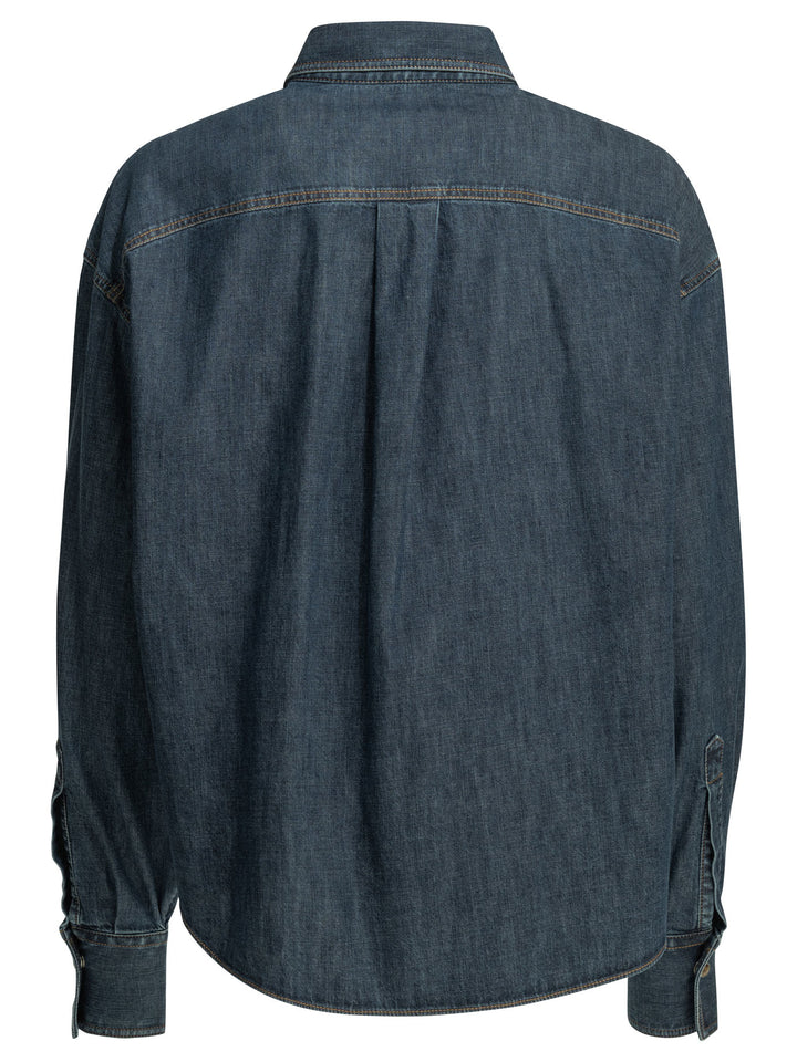 Brunello Cucinelli Casual Denim Shirt Shirts - Blue | 9bb71b523a0719931c2a96cdb280d37531567307