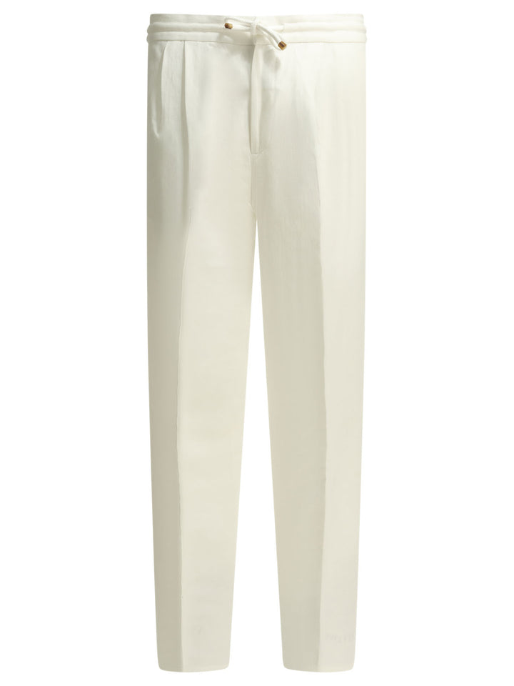 Brunello Cucinelli Casual Linen And Cotton Pants Trousers - White | ee2f634c873d628968c83edee1da598c25d822b8