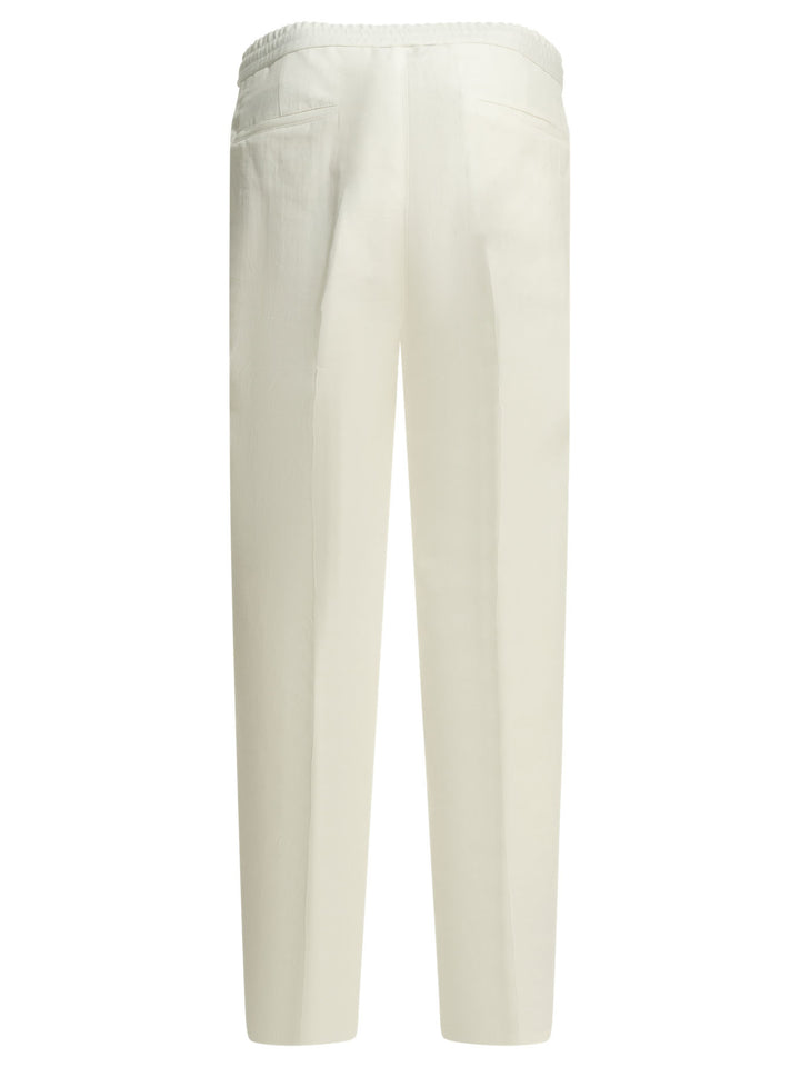 Brunello Cucinelli Casual Linen And Cotton Pants Trousers - White | 73074b11af7d7fb65496f49701575edcf18920f0
