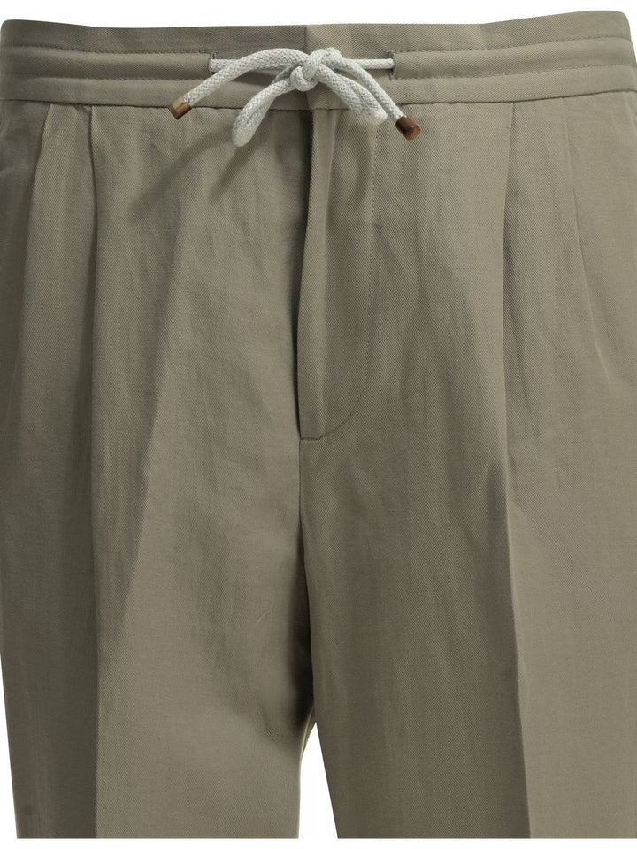 Brunello Cucinelli Casual Linen And Cotton Pants Trousers - Beige | f6fd9ce15d33a6a69afc5f747943fb04d97f1223