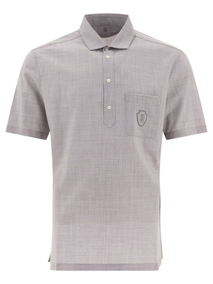 Brunello Cucinelli Wool Poplin Polo Shirt Polo shirts - Grey | db2a6cbb6db831d5df2ac153a7fcada521a986cc