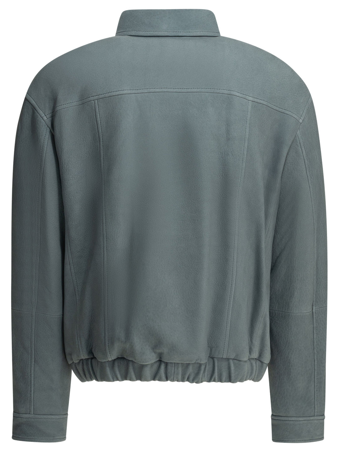 Brunello Cucinelli Nubuck Leather Jacket Jackets and Coats - Light blue | 3f643bacc45217398cf7add7247877182e47cdcf