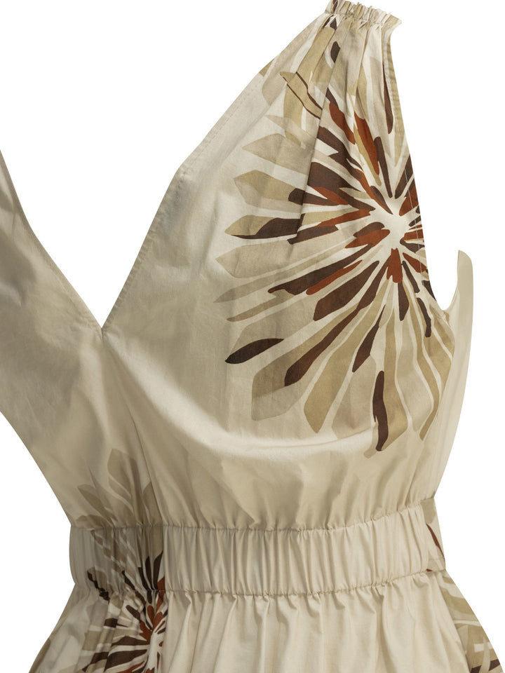 Brunello Cucinelli Bloom Print Dresses - Beige | 8d4b7f769ae084412076caa8aa39dcb252b4f1c3