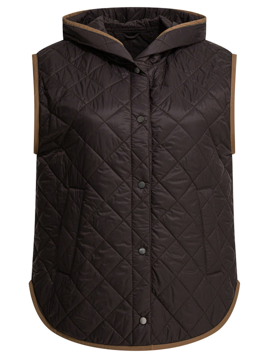 Lightweight Nylon Quilted Sleeveless Jacket Jackets And Coats Black