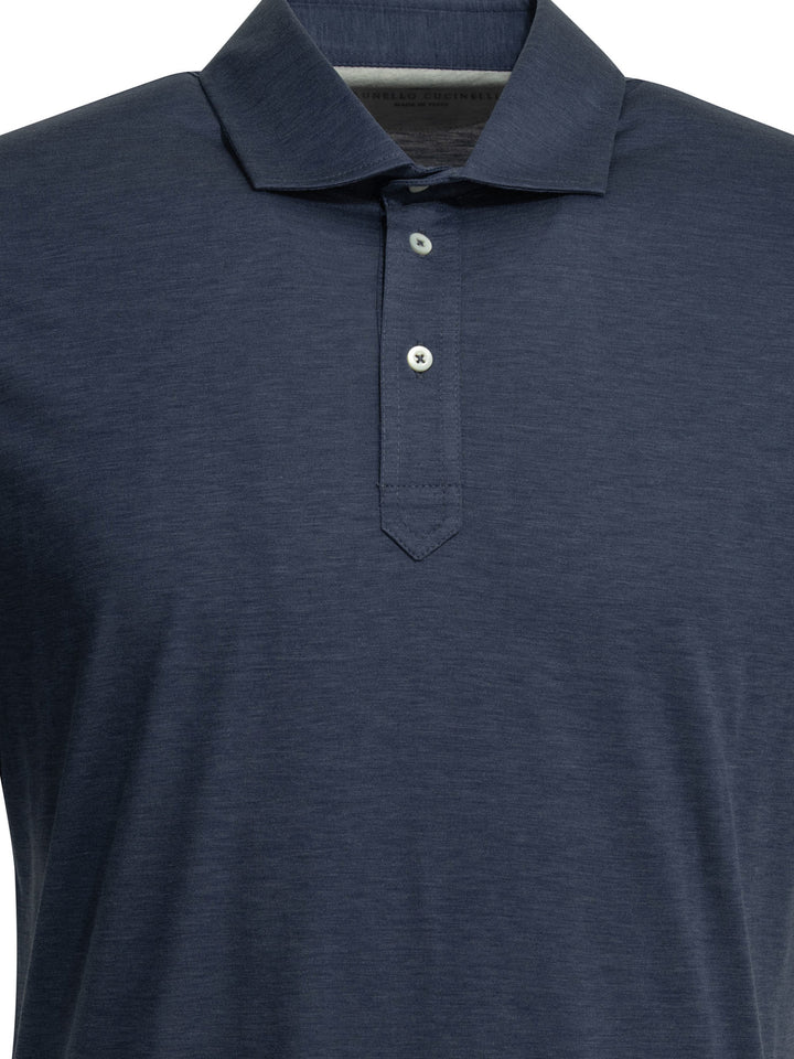 Brunello Cucinelli Faux Layering Polo shirts - Blue | 53e023876279fc4fdb38a08e6dee51fe064503ee