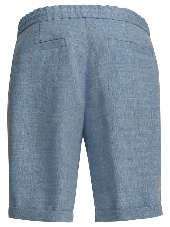 Brunello Cucinelli Short With Laces Shorts - Light blue | 596b59f0c6afb5911b504ea0abe449eb463badf1