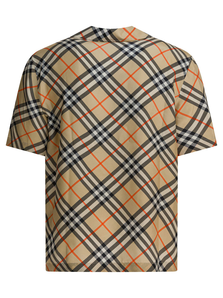 Burberry Oversized Silk Shirt Shirts - Beige | cb30b0219650eaca73a27c4c867a53c65458a9af