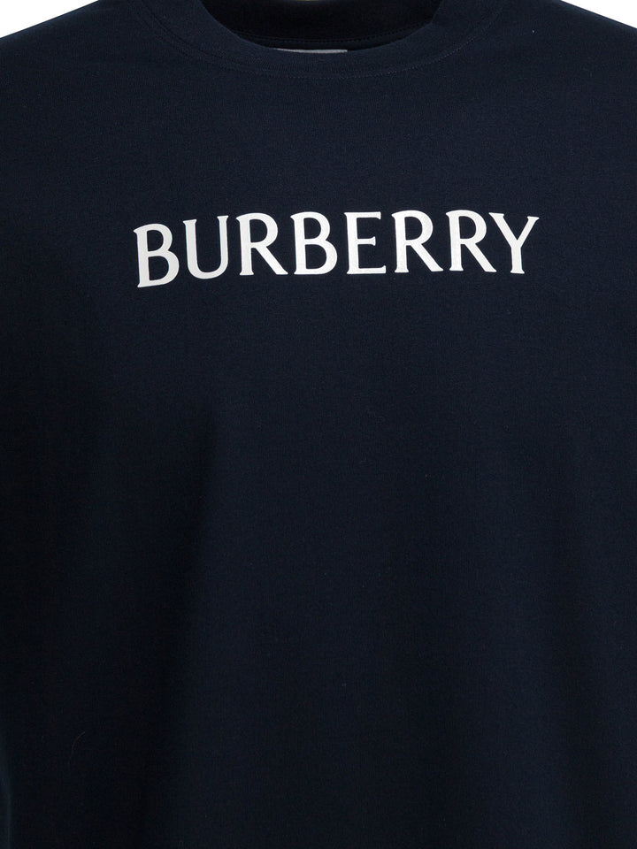 Burberry Cotton T-Shirt With Logo T-shirts - Blue | 6d1ada69092c126ff724fcc5f503674bfebd5a46