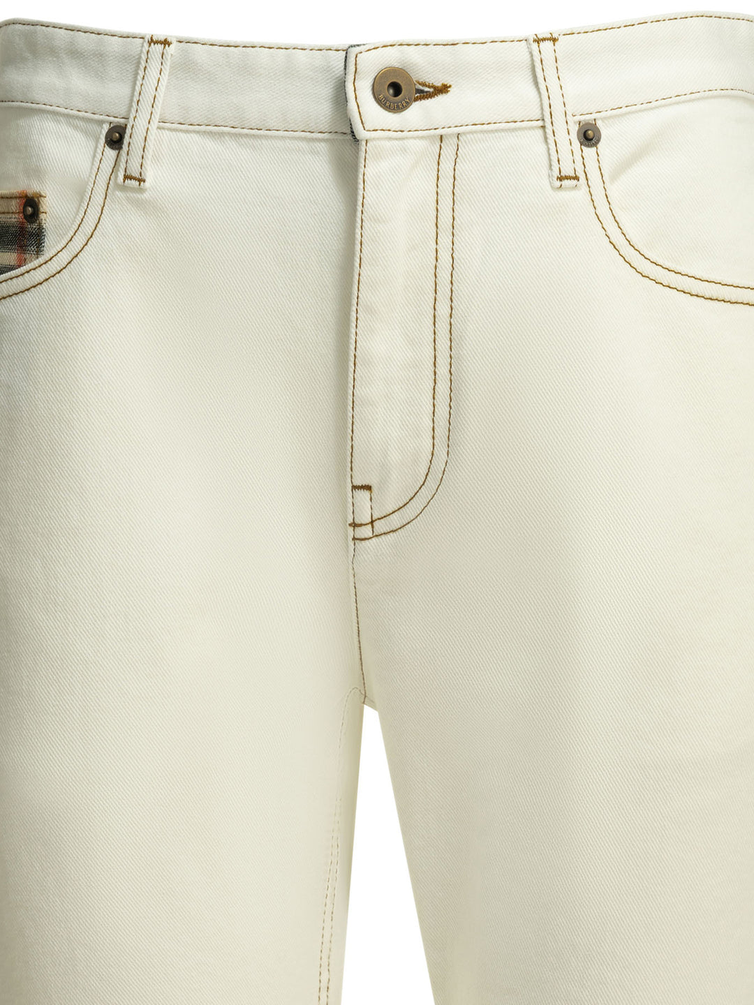 Burberry Dalia Check Jeans - White | bd38956924a25c5a24c1e2a92c44650a98696190