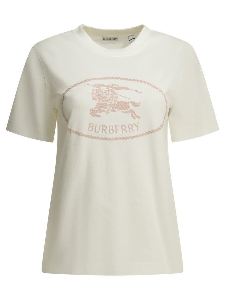 Burberry Knight Stamp T-shirts - White | 558fc392b52f2673f70deefd3b41c8709906cde5