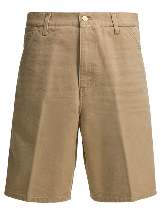 Single Knee Shorts Beige