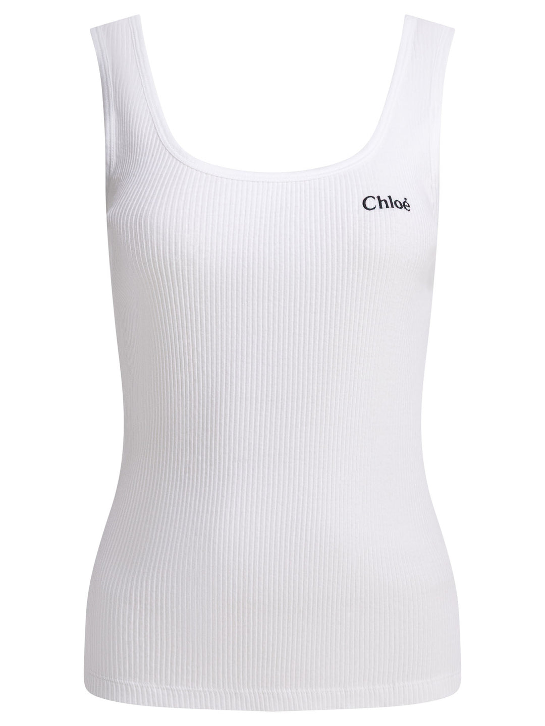Chloé Logo Tank Top Tops - White | 0bd4c16d40008d58c519c7bc63ba1e949c0af05e