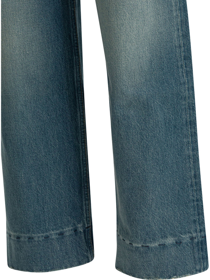Chloé Short Wide Leg Jeans - Blue | eae5e03c6982c432487a5a0aa99b8a4c395b2df6