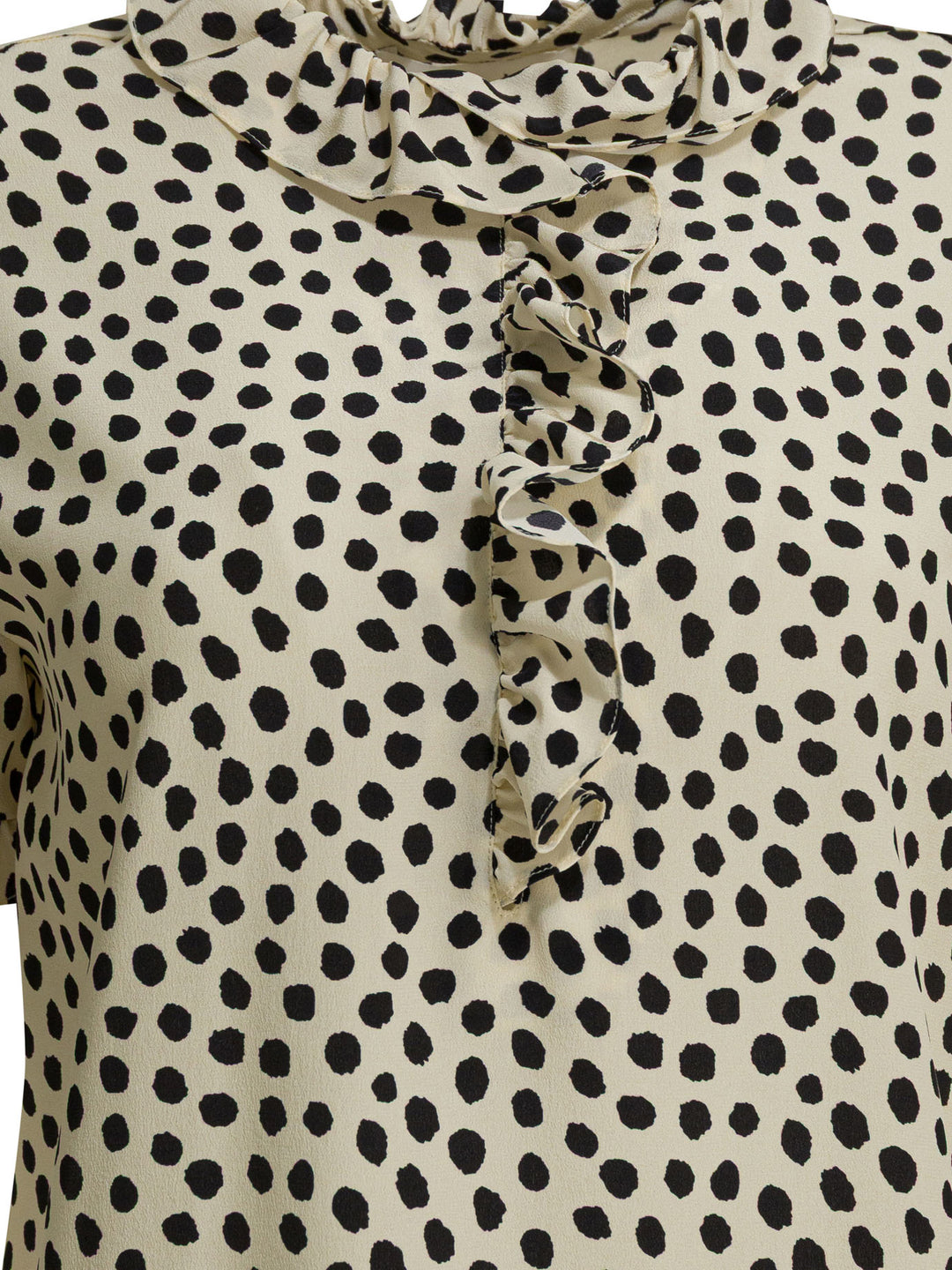 Chloé Crepe De Chine Ruffle Blouse Shirts - Beige | 062ba6cc8555e1bb663280c3e7a5ad5aaed1da52