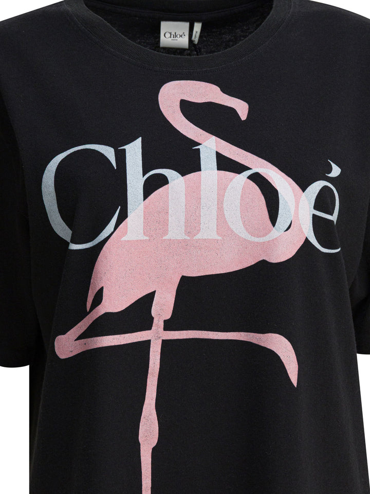 Chloé Cotton T-Shirt With Logo T-shirts - Black | bf77b852fde2f2cd1adc8d67beecdc3d7ba67c22