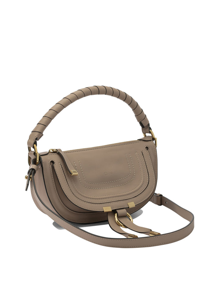 Chloé Marcie Shoulder Bags - Beige | 464675954f87ba31fdf4e88fba6b357ac9497040