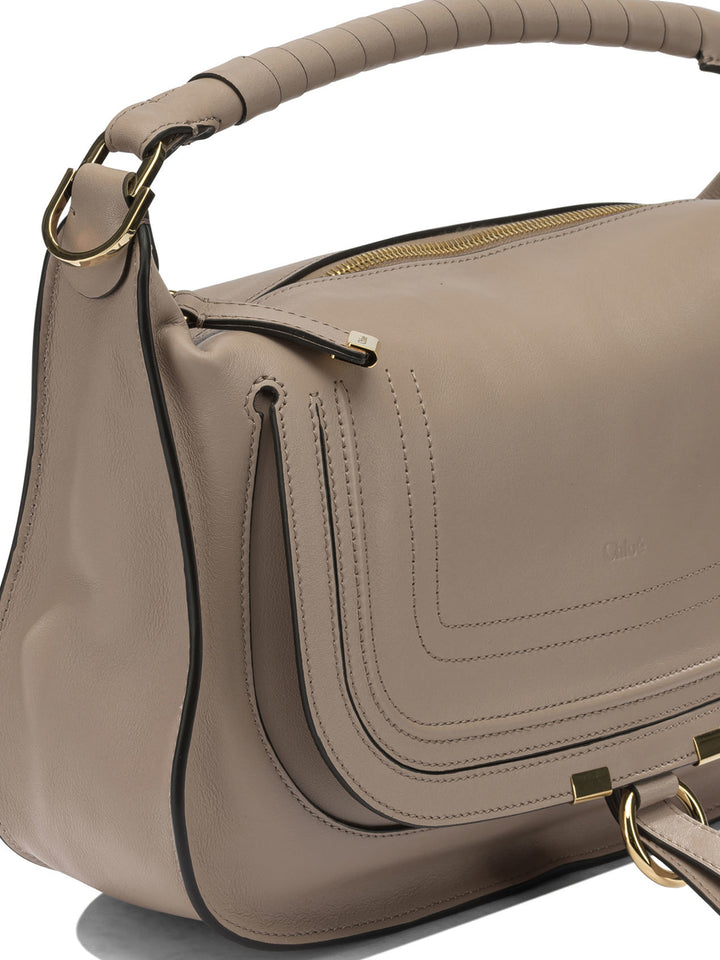 Chloé Marcie Shoulder Bags - Beige | f0d7808785b57b2aeab553845716010e02619ce5