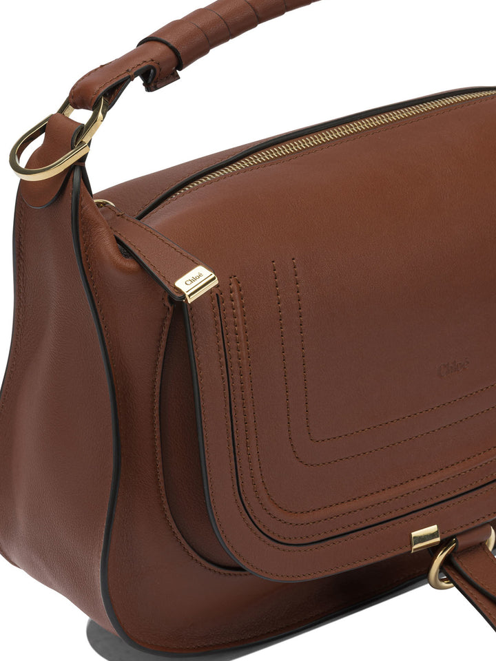 Chloé Marcie Shoulder Bags - Brown | cf1c61840612d5e549008a76c4dfed2c448a6897
