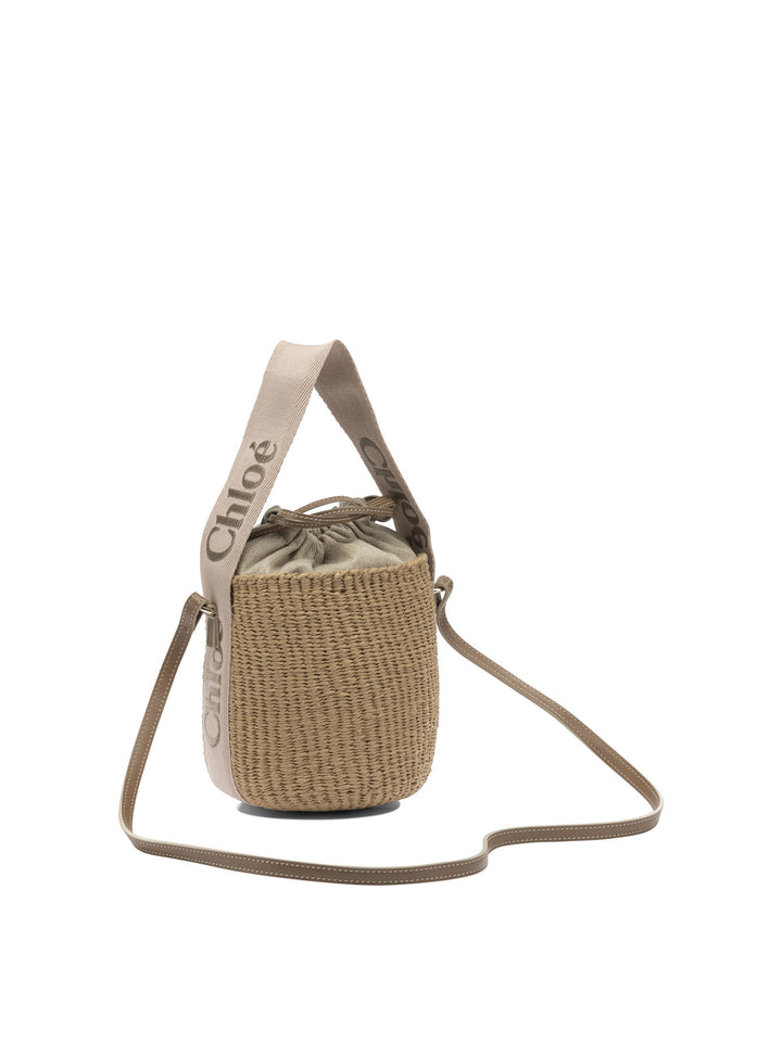 Chloé Woody Shoulder Bags - Beige | dc59c9e2c57e0c07d056e915b426057397e984c4
