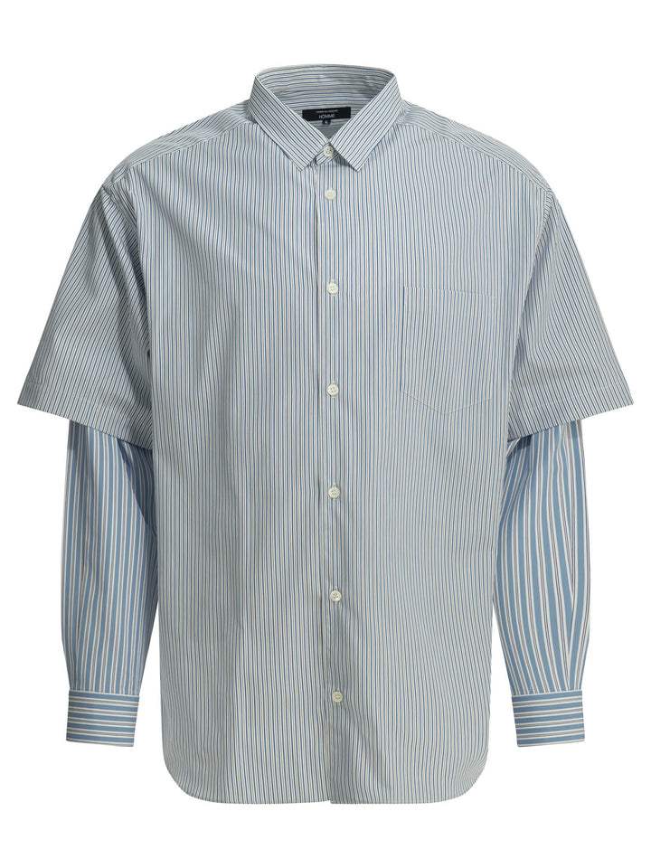 Comme Des GarçOns Homme Striped Casual Shirt Shirts - Light blue | b2a7d1220f6df0286a354bab2e284e9b7bbe7ce8