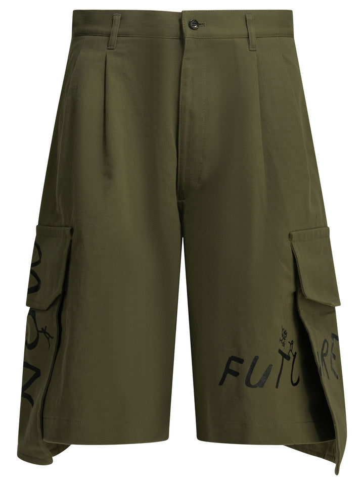 Comme Des GarçOns Shirt Cargo  With Print Shorts - Green | 86a4360ee5f29e512344ba7436d8bcc996865b9d