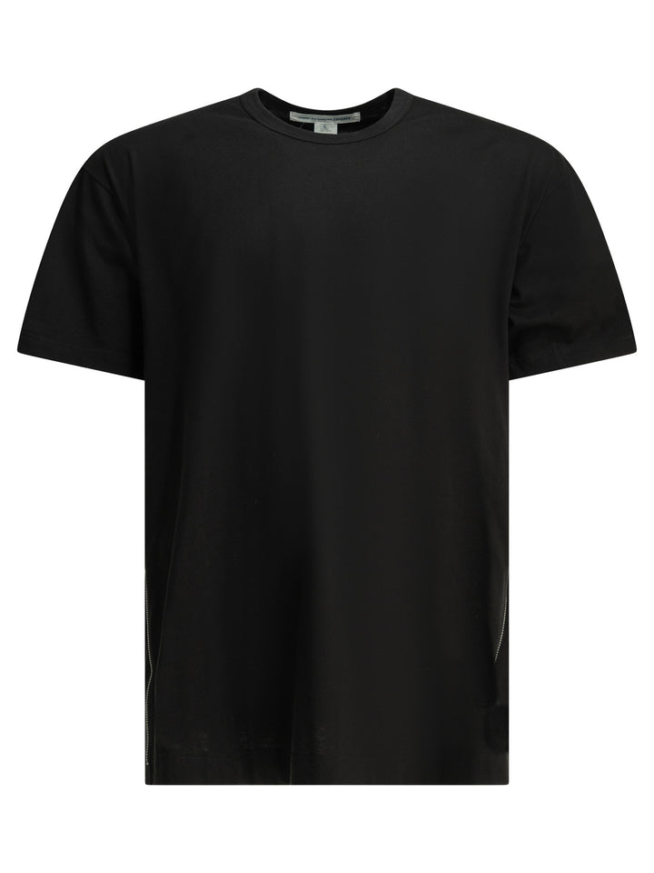 Comme Des GarçOns Shirt Crew-Neck T-Shirt With Zipper Detail T-shirts - Black | 8c5a0a9bc11c972662560b6698527a1a47caa312
