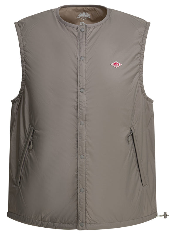 Sleeveless Jacket With Logo Jackets And Coats Grey