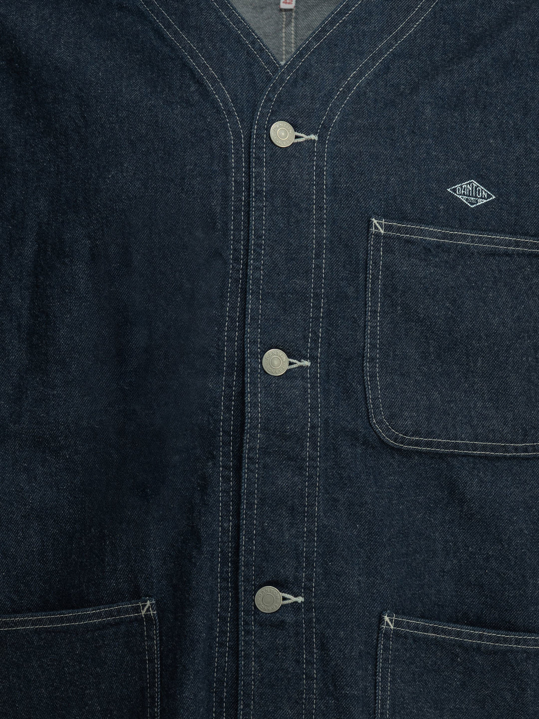 Danton Collarless Denim Jacket Jackets and Coats - Blue | c99b81f9a503e6d464003fddfaa7618c736b0203