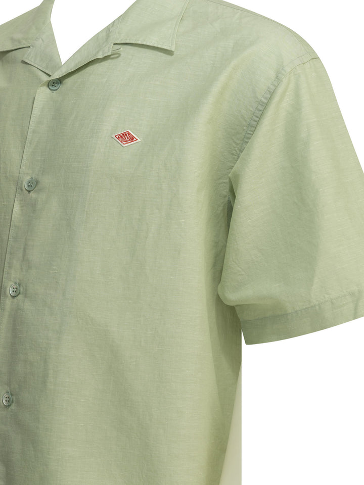 Danton Casual Cotton Linen Shirt Shirts - Green | 94c62b51bdf6ae07365b6d0facfe426b753f2a69